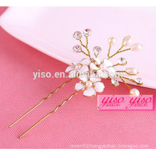 fashion crystal pearl wedding alloy hair pin